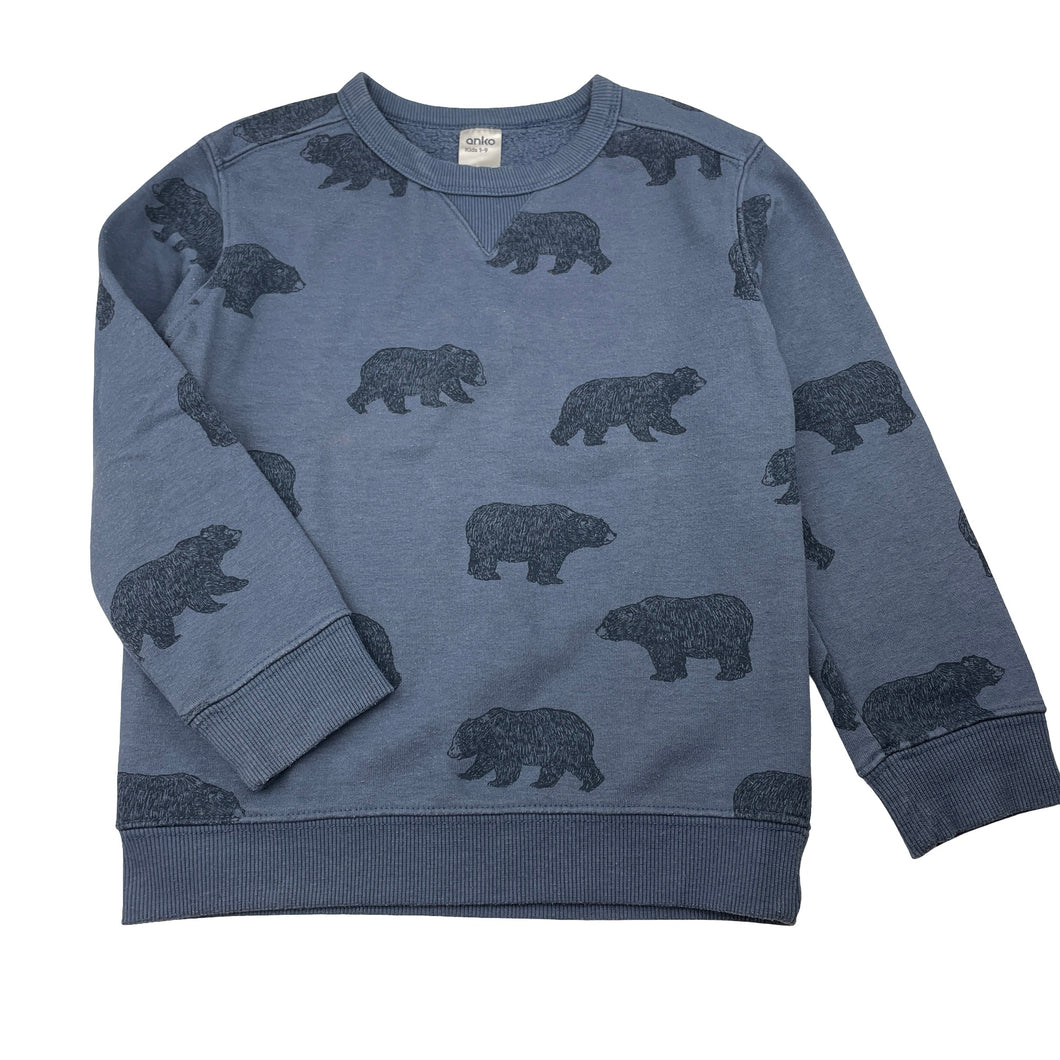 Boys Anko, fleece lined sweater / jumper, bears, FUC, size 6,  