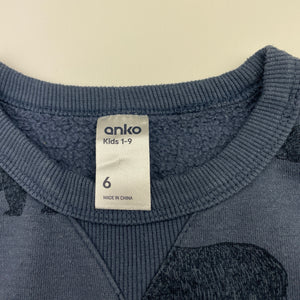 Boys Anko, fleece lined sweater / jumper, bears, FUC, size 6,  