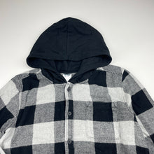 Load image into Gallery viewer, Boys Anko, hooded flannel cotton long sleeve shirt, EUC, size 8,  