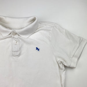 Boys H&M, white cotton polo shirt top, FUC, size 7-8,  