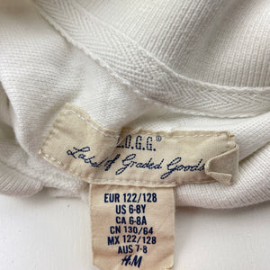 Boys H&M, white cotton polo shirt top, FUC, size 7-8,  