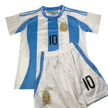 Load image into Gallery viewer, Boys sports, soccer top &amp; shorts, Argentina, MESSI 10, GUC, size 8,  
