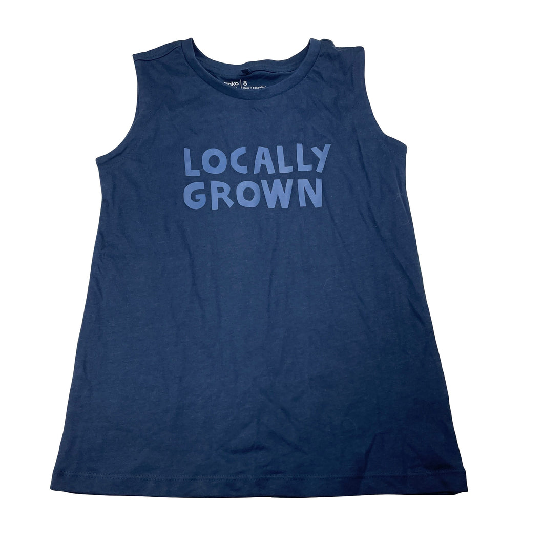 Boys Anko, navy cotton singlet / tank top, EUC, size 8,  