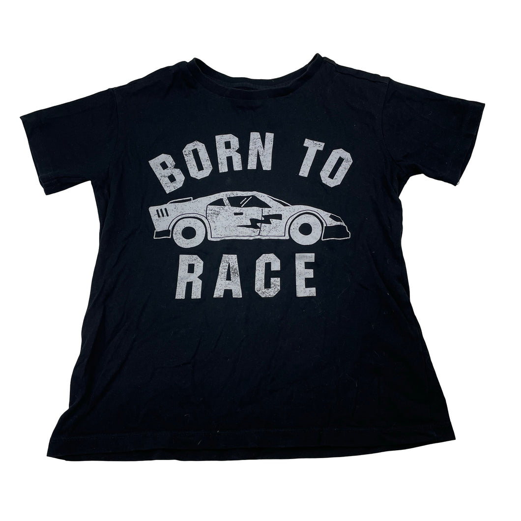 Boys Anko, black cotton tee / top, racing car, EUC, size 7,  