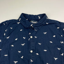Load image into Gallery viewer, Boys TONY HAWK, navy cotton short sleeve shirt, dinosaurs, GUC, size 7,  