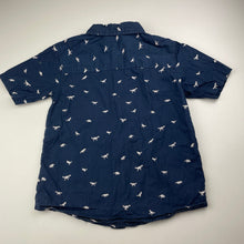Load image into Gallery viewer, Boys TONY HAWK, navy cotton short sleeve shirt, dinosaurs, GUC, size 7,  