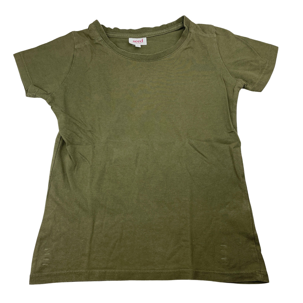 Boys Seed, khaki cotton tee / top, wash fade, FUC, size 7,  