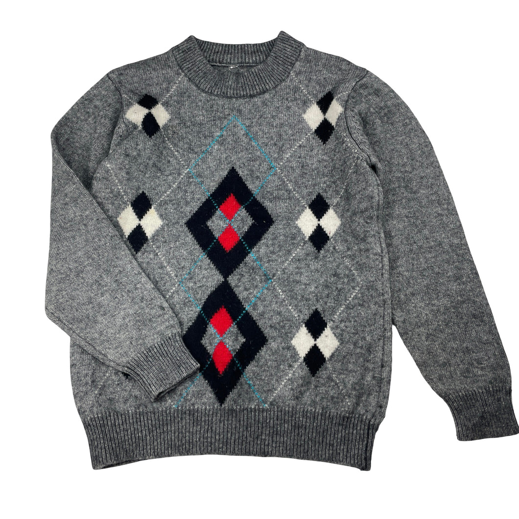 Boys soft feel, knitted sweater / jumper, no labels, armpit to armpit: 35cm, shoulder to cuff: 43cm, FUC, size 7-8,  