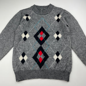 Boys soft feel, knitted sweater / jumper, no labels, armpit to armpit: 35cm, shoulder to cuff: 43cm, FUC, size 7-8,  
