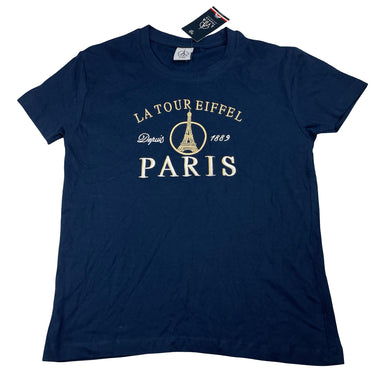 Unisex LYDA France, navy lightweight cotton tee / top, NEW, size 12,  