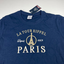 Load image into Gallery viewer, Unisex LYDA France, navy lightweight cotton tee / top, NEW, size 12,  