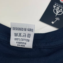 Load image into Gallery viewer, Unisex LYDA France, navy lightweight cotton tee / top, NEW, size 12,  