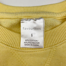 Load image into Gallery viewer, Girls Favourites, yellow fleece lined sweater / jumper, EUC, size 6,  