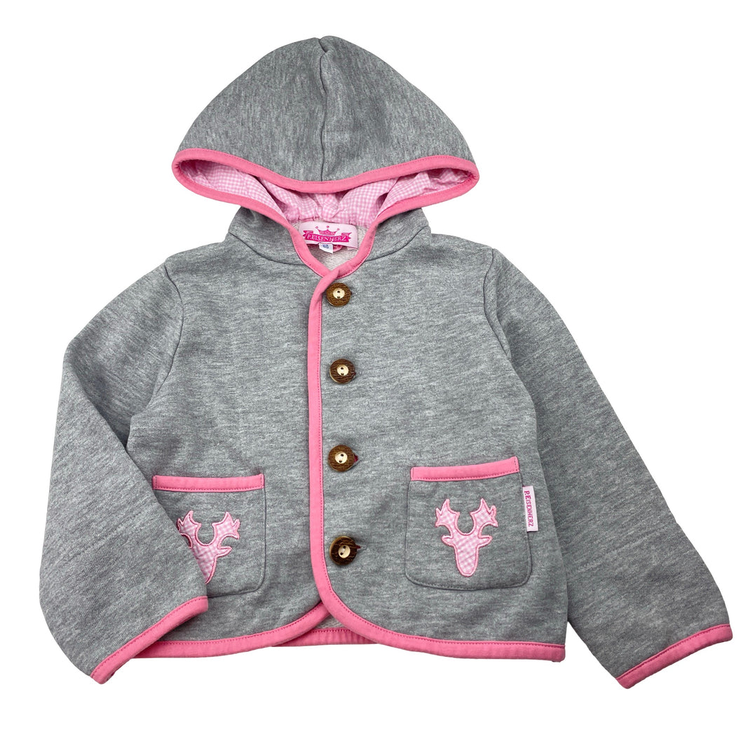 Girls P.EISENHERZ, fleece lined hooded sweater, GUC, size 0-1,  