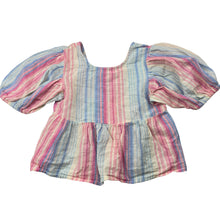 Load image into Gallery viewer, Girls Cotton On, rainbow stripe cotton / linen top, GUC, size 4,  