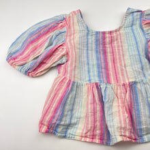Load image into Gallery viewer, Girls Cotton On, rainbow stripe cotton / linen top, GUC, size 4,  