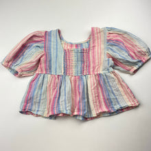 Load image into Gallery viewer, Girls Cotton On, rainbow stripe cotton / linen top, GUC, size 4,  