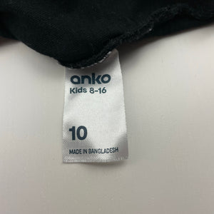 Boys Anko, black cotton long sleeve tee / top, GUC, size 10,  