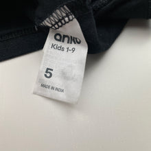 Load image into Gallery viewer, Girls Anko, black cotton long sleeve tee / top, EUC, size 5,  