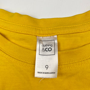Boys Clothing & Co, yellow cotton tee / top, EUC, size 9,  