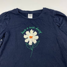 Load image into Gallery viewer, Girls Target, navy cotton long sleeve top, flower, GUC, size 5,  