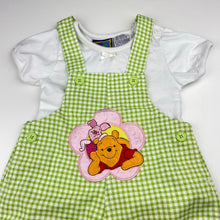 Load image into Gallery viewer, Girls Disney, vintage Winnie the Pooh cotton overalls/shortalls + tee, EUC, size 12 months,  