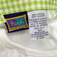 Load image into Gallery viewer, Girls Disney, vintage Winnie the Pooh cotton overalls/shortalls + tee, EUC, size 12 months,  