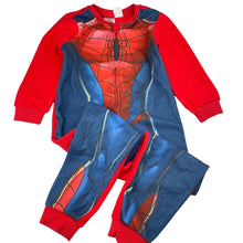 Load image into Gallery viewer, Boys Marvel, Spiderman fleece all-in-one pyjamas, pilling, FUC, size 4,  