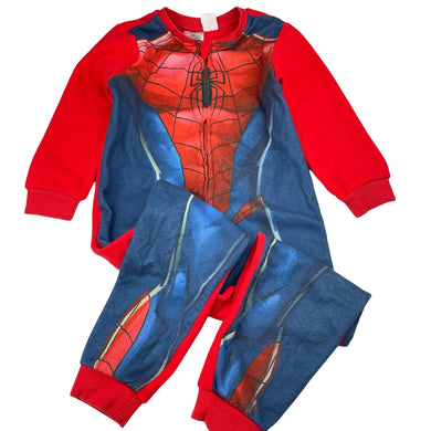 Boys Marvel, Spiderman fleece all-in-one pyjamas, pilling, FUC, size 4,  