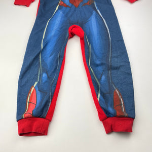 Boys Marvel, Spiderman fleece all-in-one pyjamas, pilling, FUC, size 4,  