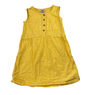 Girls Anko, yellow cotton sleeveless dress, EUC, size 5, L: 53cm