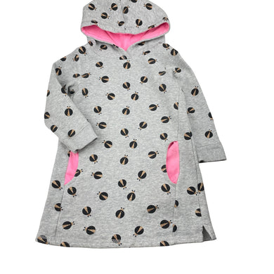 Girls Target, fleece lined hooded sweater dress, FUC, size 3, L: 47cm