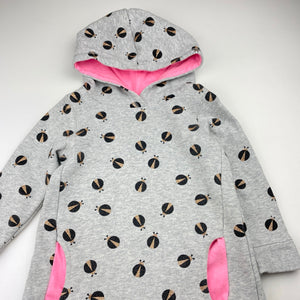 Girls Target, fleece lined hooded sweater dress, FUC, size 3, L: 47cm