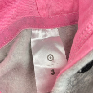 Girls Target, fleece lined hooded sweater dress, FUC, size 3, L: 47cm