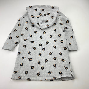 Girls Target, fleece lined hooded sweater dress, FUC, size 3, L: 47cm