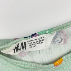 Girls H&M, cotton casual dress, butterflies, GUC, size 5-6, L: 53cm