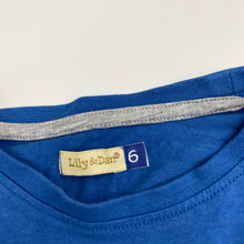Load image into Gallery viewer, Boys Lily &amp; Dan, blue cotton long sleeve tee / top, GUC, size 6,  