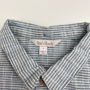 Boys Fox & Finch, lightweight linen blend short sleeve shirt, GUC, size 7,  