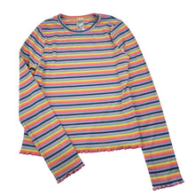 Load image into Gallery viewer, Girls Anko, ribbed rainbow stripe long sleeve top, FUC, size 10,  