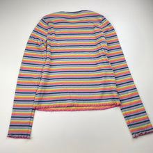 Load image into Gallery viewer, Girls Anko, ribbed rainbow stripe long sleeve top, FUC, size 10,  