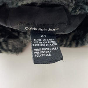 Girls Calvin Klein Jeans, soft faux fur jacket / coat, L: 43cm, GUC, size 2,  