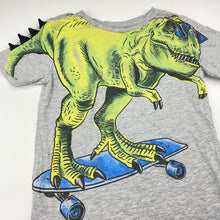 Load image into Gallery viewer, Boys Target, grey marle tee / top, dinosaur, FUC, size 7,  