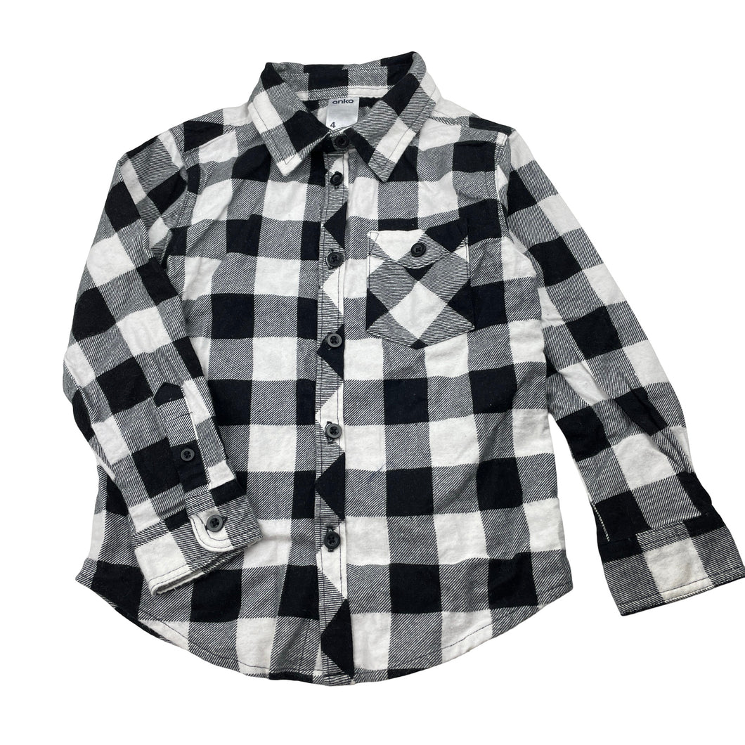 Boys Anko, flannel cotton long sleeve shirt, EUC, size 4,  