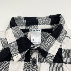Boys Anko, flannel cotton long sleeve shirt, EUC, size 4,  