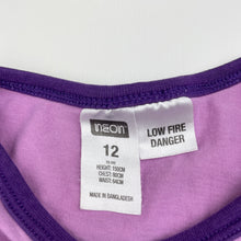 Load image into Gallery viewer, Girls Neon, purple cotton pyjama top, GUC, size 12,  