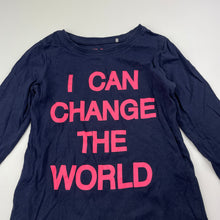 Load image into Gallery viewer, Girls Cotton On, navy cotton long sleeve tee / top, GUC, size 5,  