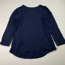 Load image into Gallery viewer, Girls Cotton On, navy cotton long sleeve tee / top, GUC, size 5,  