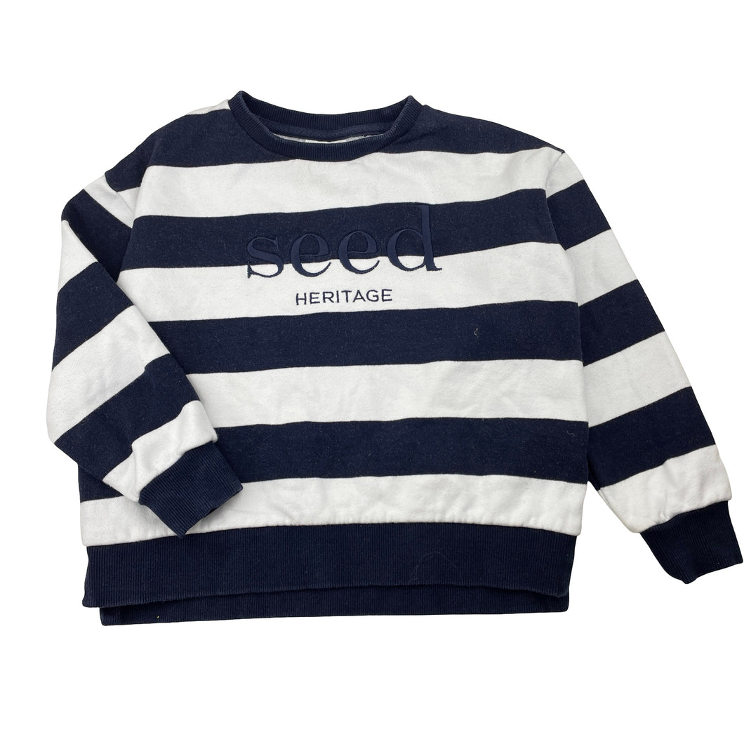 Unisex Seed, embroidered heritage fleece lined sweater, wash fade, FUC, size 5,  