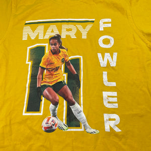 Girls Football Australia Official, Matildas Mary Fowler cotton tee / top, EUC, size 8,  