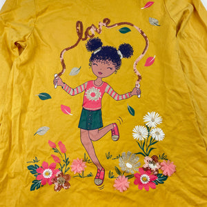 Girls CYNTHIA ROWLEY, embellished cotton long sleeve top, light mark, FUC, size 8,  